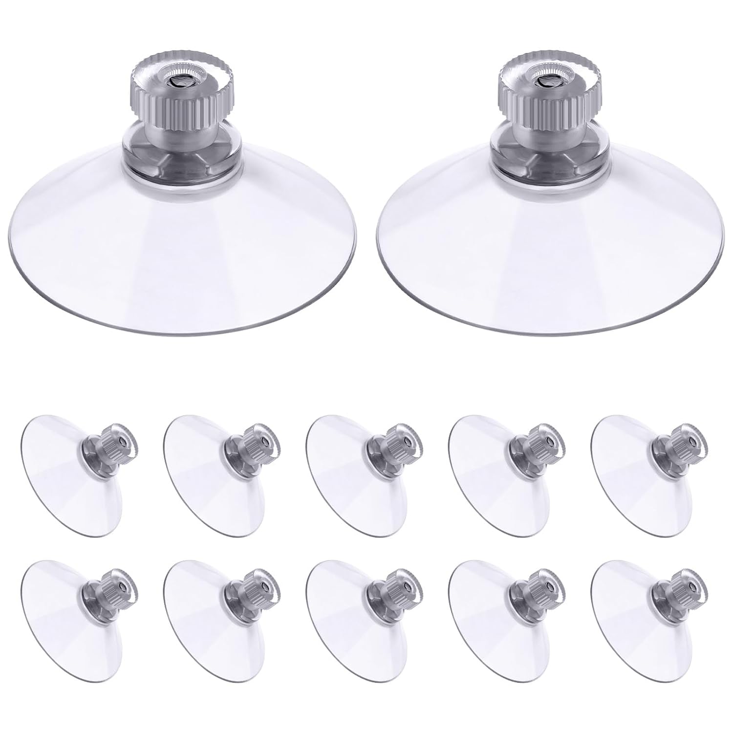 Einschraub-saugnäpfe (12er-pack): 50 Mm Transparente Saugnäpfe Mit Gewindestange, Hergestellt Aus Extrem Widerstandsfähigem Pvc