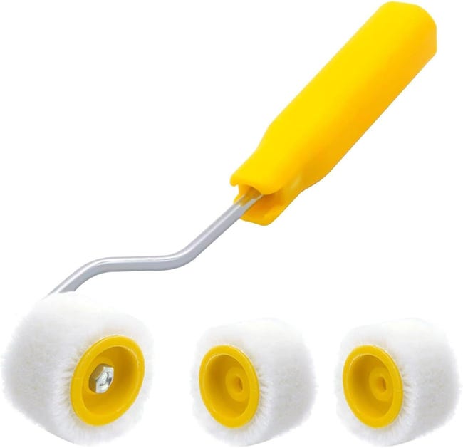 Kleine 2-cm-farbrolle Mit 2 Ersatz-wollrollen Für Ausbesserungsränder, Mini-farbrollen-set Zum Streichen