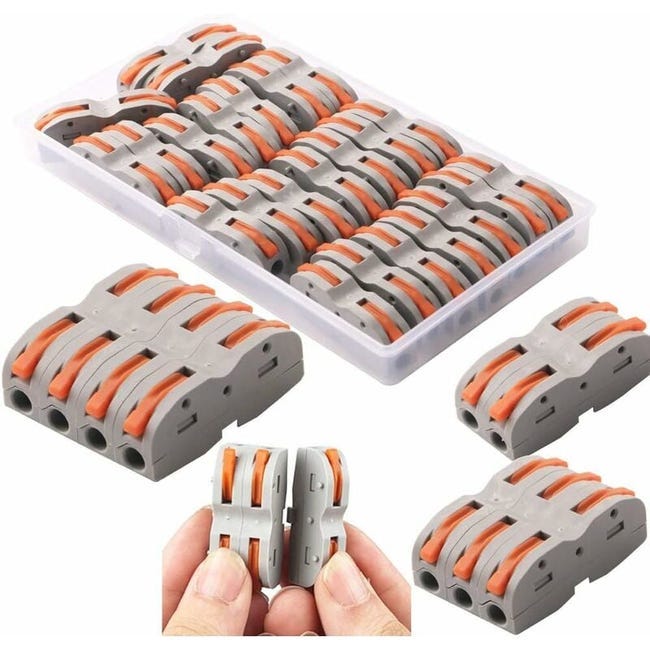 Automatische Anschlussklemmen (24 Stück), Schnellkabelverbinder, Hebelmutterverbinder, Leiterverbinder-sortiment