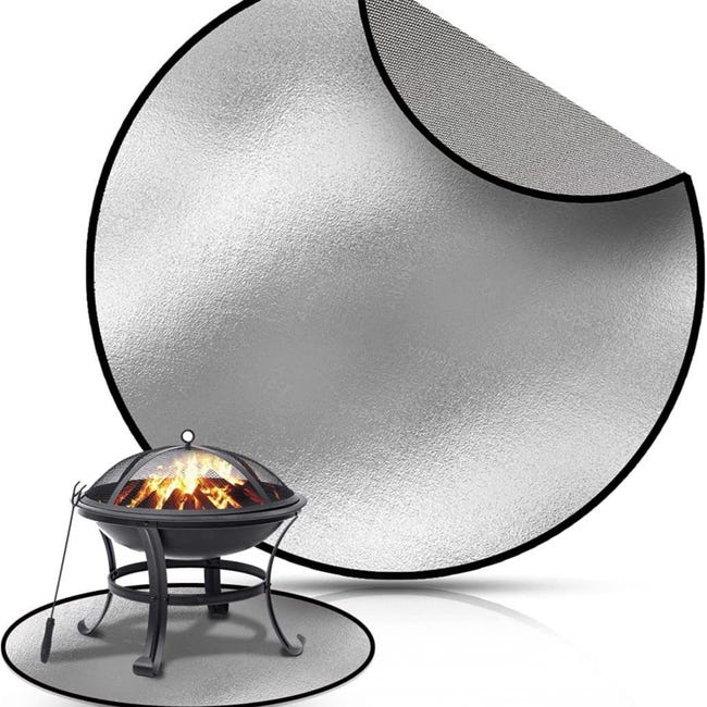 Runde Kaminmatte, Feuerhemmende Matte, Faltbare Bodenmatte, Grillmatte Zum Schutz Von Terrasse Und Rasen, 76 Cm (30 Zoll)