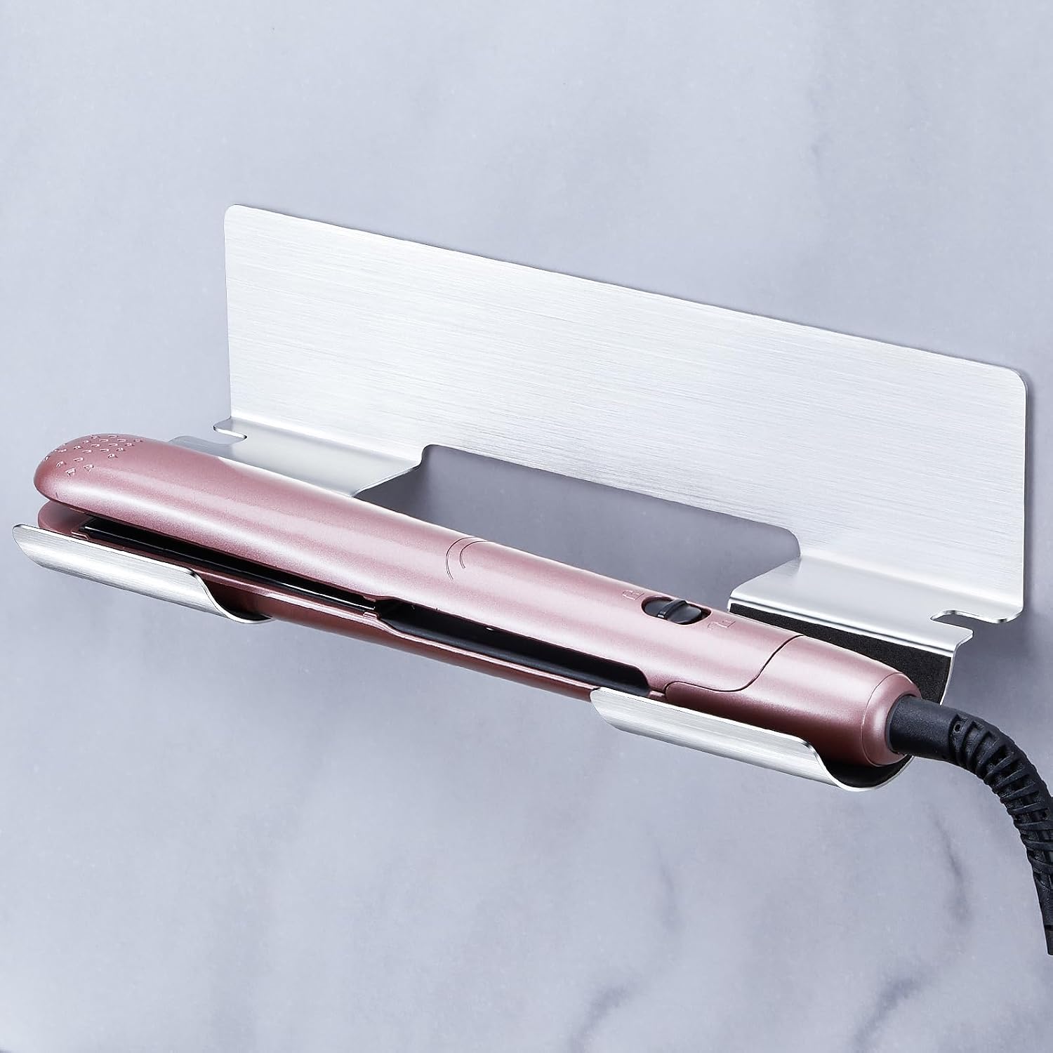 Haarglätterhalterung, Wandhalterung Für Haarglätter Ohne Bohren, Haartrocknerhalterung Aus Metall, Aufbewahrung Für Haarglätter Im Badezimmer
