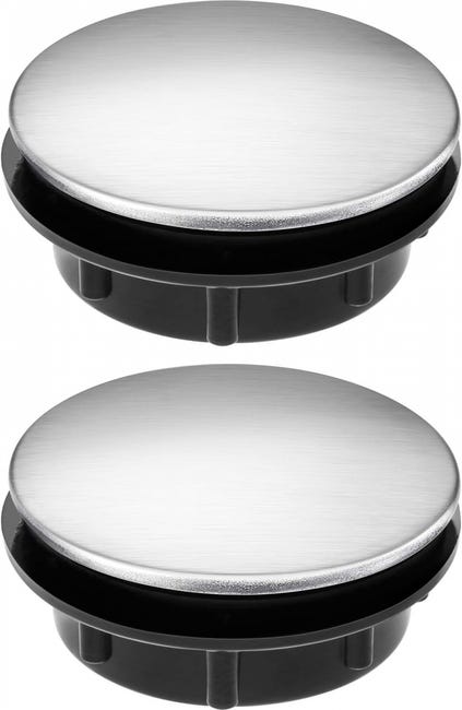 Dekorative Edelstahl-abdeckung Für Spülbeckenlöcher – Universell Für 28–35 Mm Große Löcher (mit Mutter), Kurzes Gewinde, 2 Stück