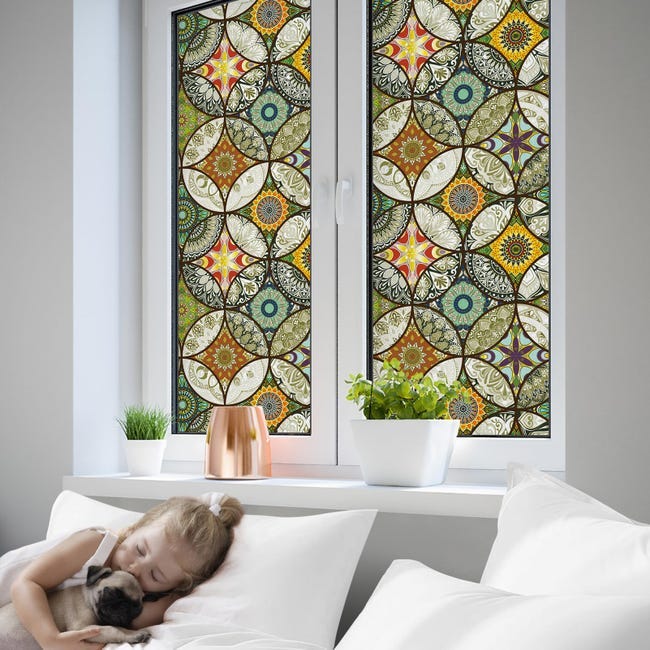 2 Rollen Dekorative Elektrostatische Fensterfolie, Selbstklebende Vinylfolie Für Sichtschutz, 45 X 200 Cm