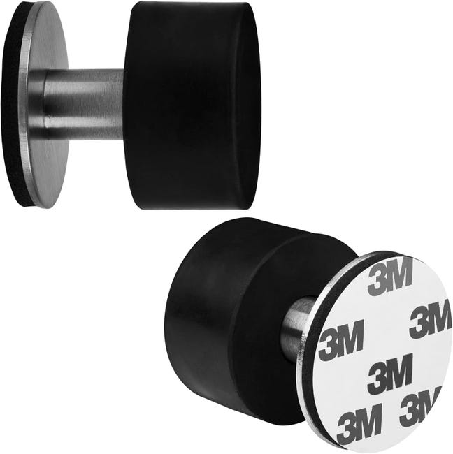 Set Mit 2 Selbstklebenden Türstoppern Aus Robustem Edelstahl Mit 3m-klebeband, Wandmontage