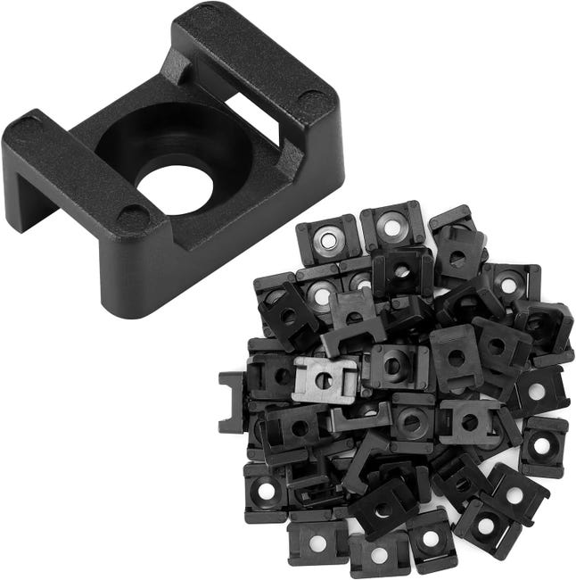 200 Schwarze Kabelbinderclips Aus Kunststoff Für 9-mm-kabelbinder – Kabelorganisator Mit Schraublöchern