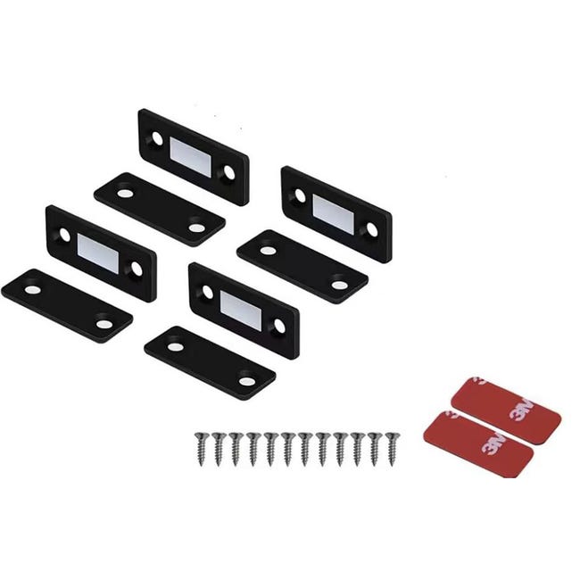 (4er-set, Schwarz) Magnetische Schrankverschlüsse, Magnetische Schubladenverschlüsse, Schiebetürverschlüsse Für Küchenschränke