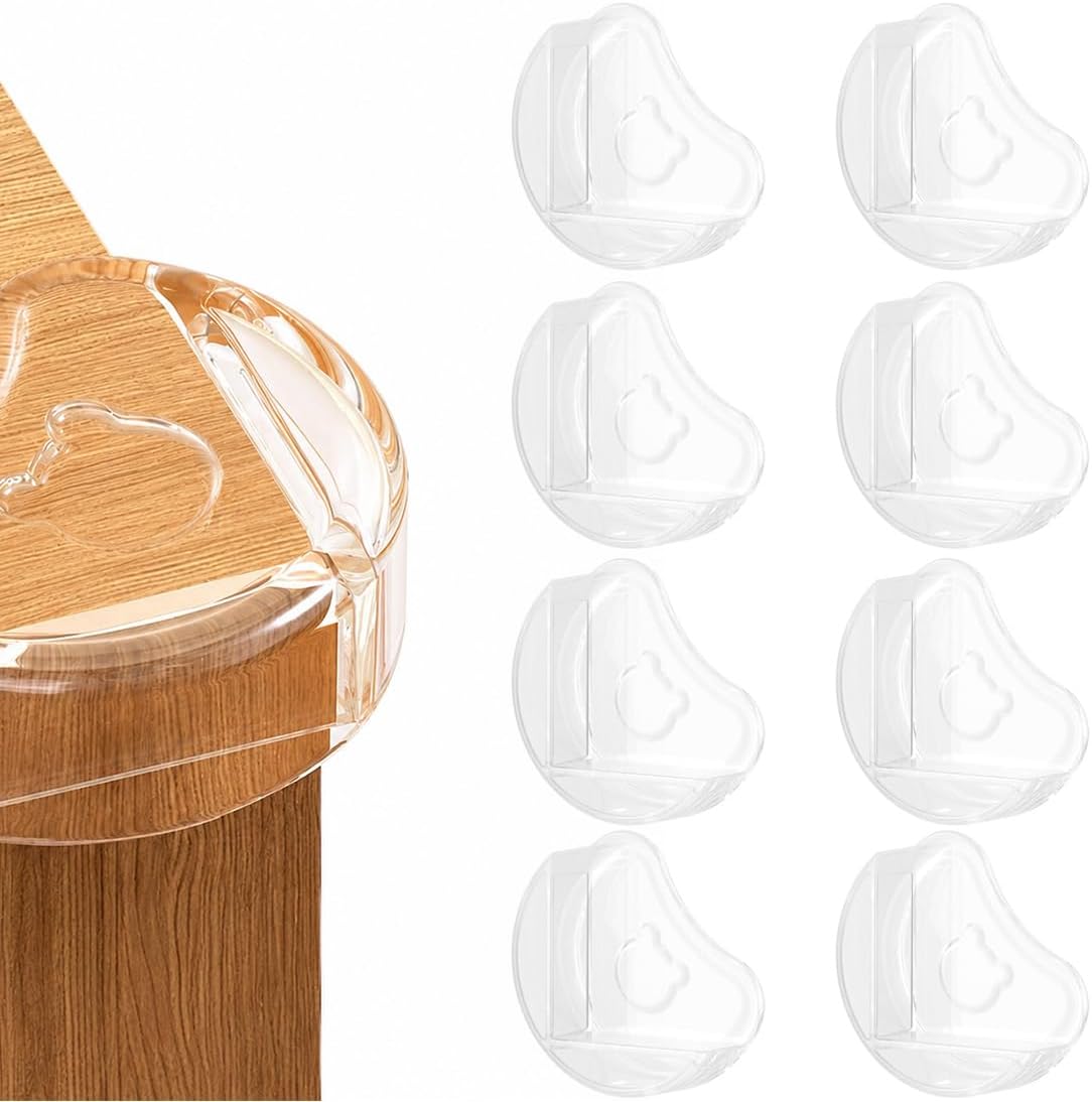 Set Mit 8 Eckenschützern — Transparente Und Selbstklebende Pvc-eckenschützer, Einfach An Tischen Und Schreibtischen Anzubringen