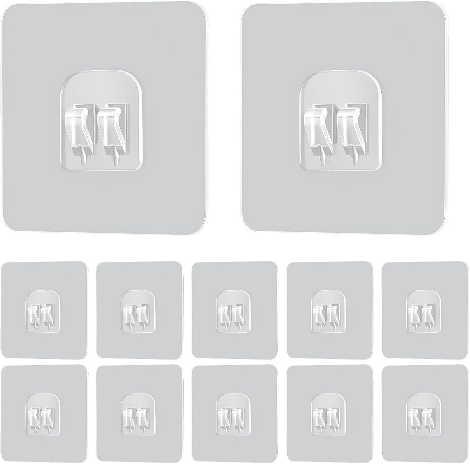 Packung Mit 12 Selbstklebenden Haken (7 X 7 Cm), Ersatzhaken Für Duschkörbe – Selbstklebend, Kein Bohren Erforderlich, Transparentes Design