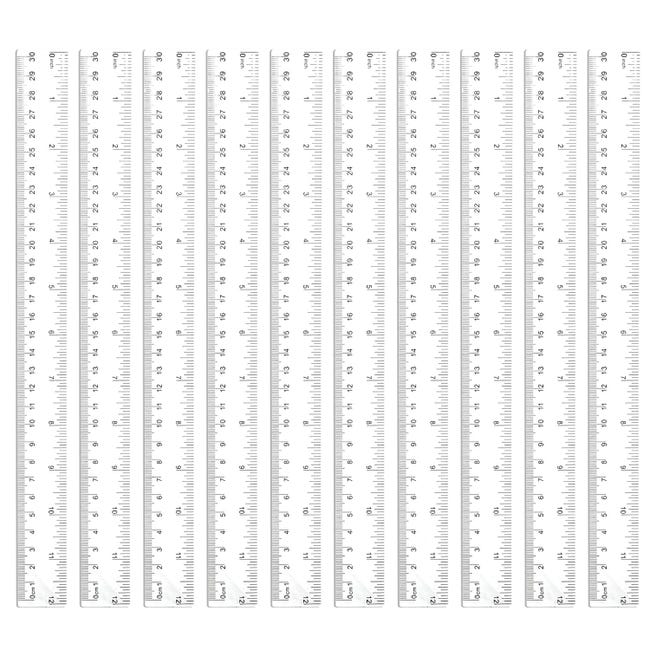 Set Mit 10 Transparenten Kunststofflinealen, 30 Cm Lang – Gerade Kunststofflineale Mit Metrischen Und Imperialen Markierungen – Präzisionsmesswerkzeug