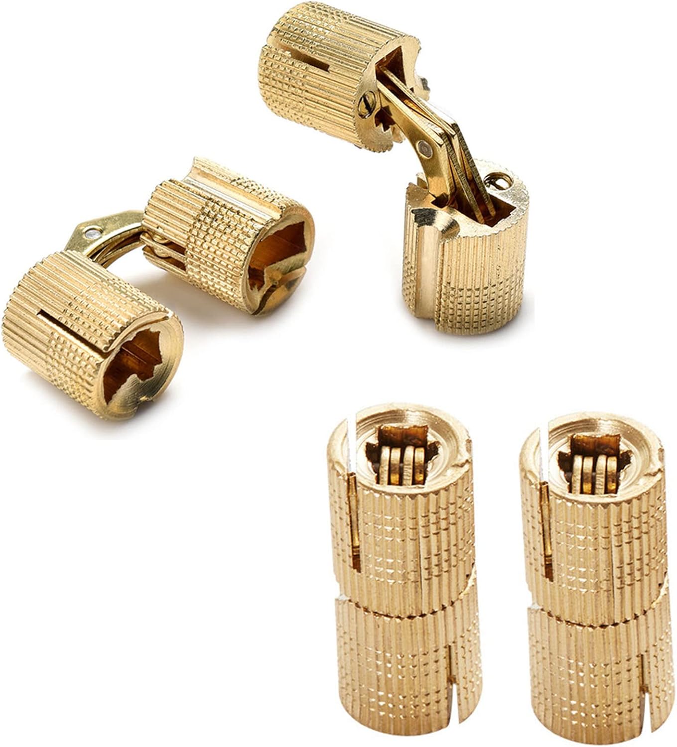 Set Mit 4 Zylindrischen Scharnieren – Unsichtbare Messingscharniere Für Schmuckkästchen (12 Mm)