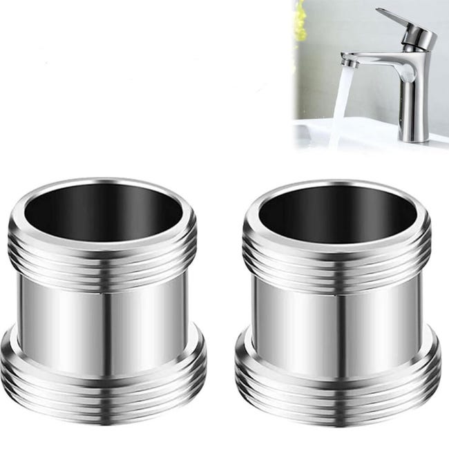 Set Mit 2 M22-auf-m24-wasserhahnadaptern, M24-auf-m22-außengewindeadapter, Geeignet Für Wasserfilter, Schlauchanschlüsse (silber)