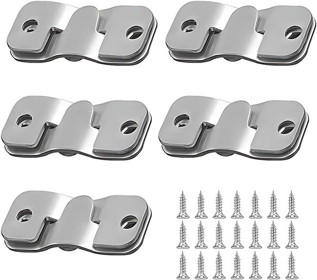 Set Mit 10 Versenkten Montagehalterungen Für Kopfteil Und Wandspiegel Aus Edelstahl. Verdeckte Montagehalterung Mit Verriegelungsmechanismus