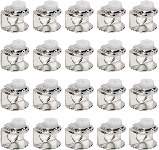 Set Mit 20 Verstellbaren Glasklemmen – Regalhalterung Für 4–9 Mm Dickes Glas, Wandmontage Mit Schrauben