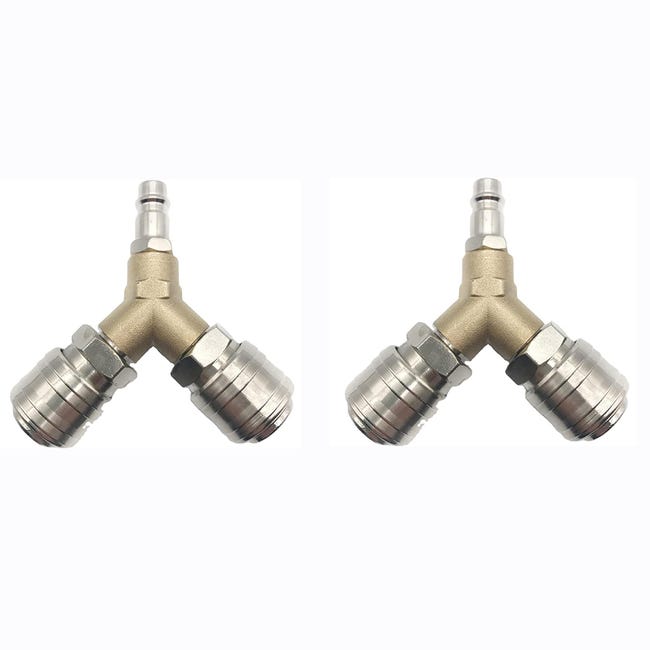 2-teiliger Druckluftverteiler, Druckluftanschluss, Druckluftschalter Mit Zwei 1/4-zoll-gewindeanschlüssen, Rostfreies Messing