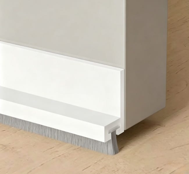 100 Cm Lange, Schalldämmende Türdichtung Mit Bürsten, Selbstklebend Und Zuschneidbar, Türzugstopper, Türbodendichtung, 2 Stück, Weiß