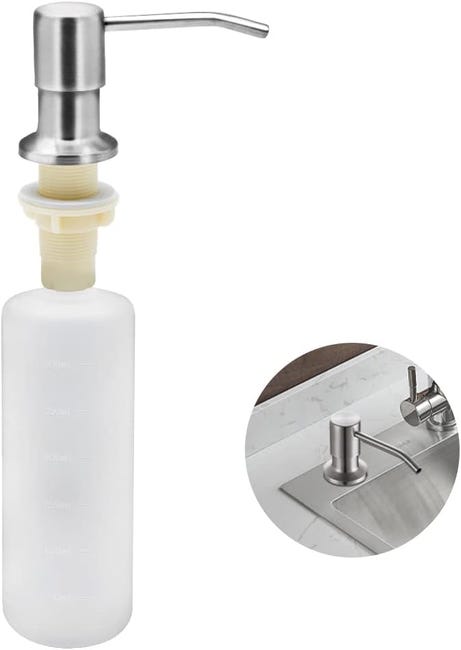 Küchenspülen-seifenspender, 300 Ml, Edelstahl, Einbau-spender Für Küchenreiniger, Nachfüllbarer Seifenspender