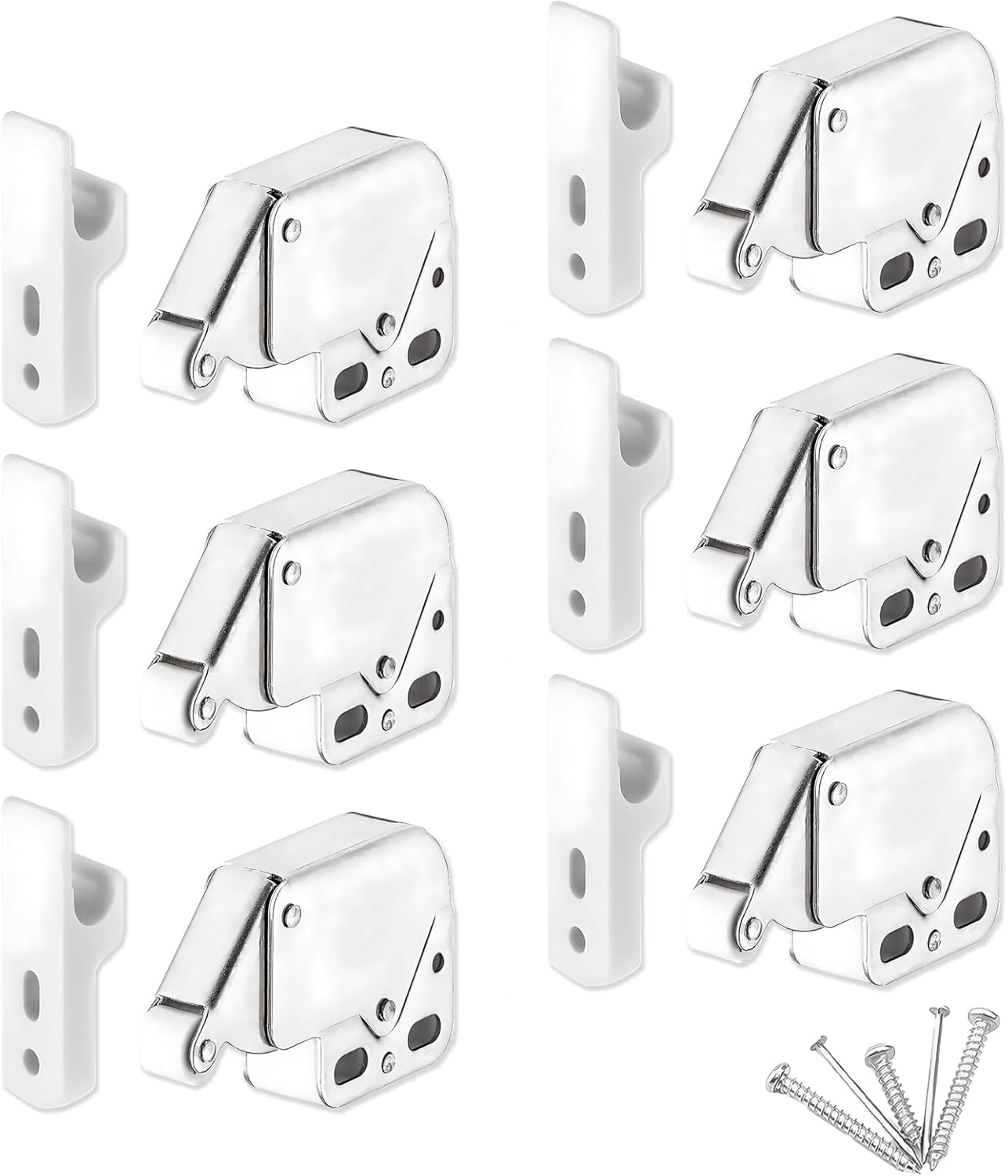 Set Mit 6 Mini-federverschlüssen Mit „drückmechanismus“ – Für Küchenschranktüren (schrauben Inklusive)
