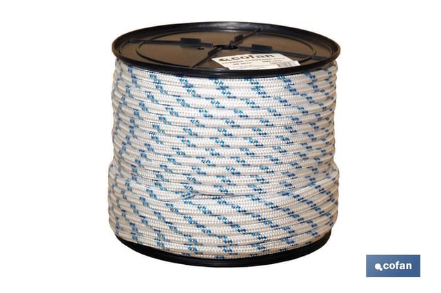 Rolle aus geflochtenem Polyseil, 18 mm, 100 m, weiß