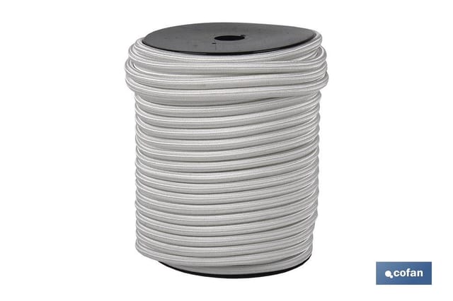 Cofan - Elastisches Seil (Latex 1st) 8mm 50 m. weiß