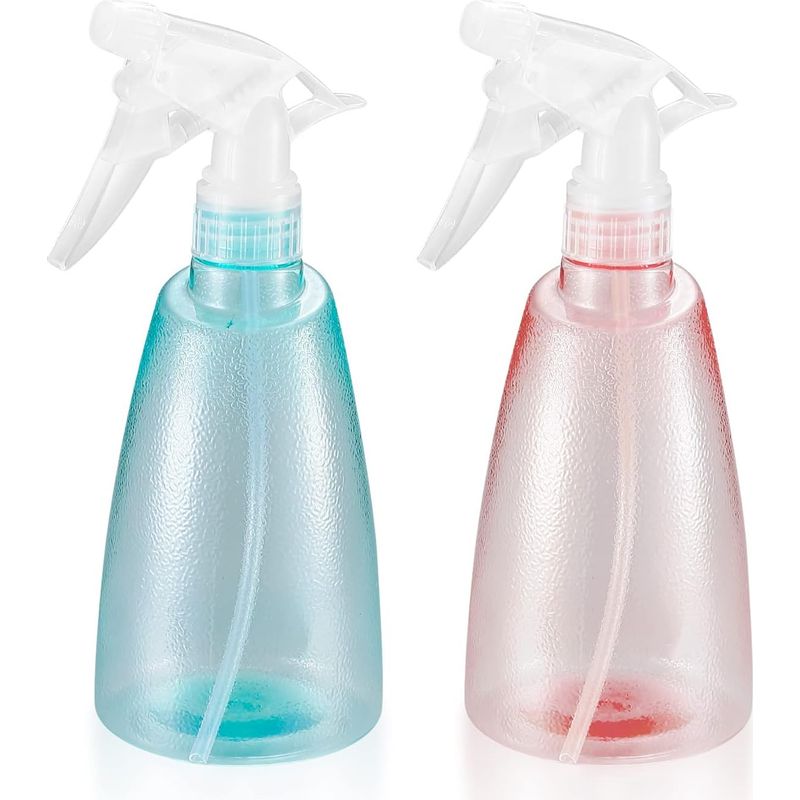 2 Leere 500-ml-sprühflaschen, Kunststoff-sprühflaschen, Leere Sprühflasche, Leere Pumpflasche Für Haushalt, Garten, Friseur, Pflanzen, Blumen – Rosa/grün