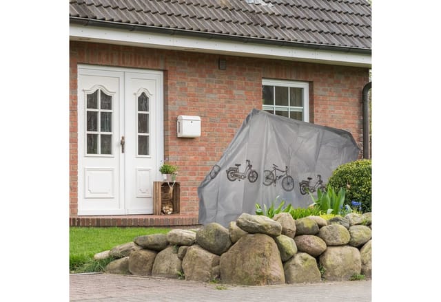 Fahrradgarage aus Polyethylen, reißfeste Schutzhülle, Sonnenschutz, robuste Abdeckung 200 x 115 cm, in Grau