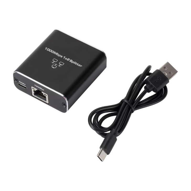 2-port Rj45 Switch 1000 Mbps 1 Zu 2 Gigabit Ethernet Netzwerk-splitter Für Computer, Switch, Router, Tv-set-top-box