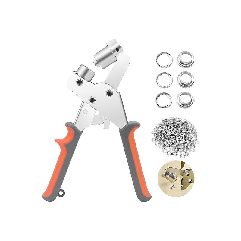 Ösenzange, Professionelles Ösenstanzen-set Mit 100 Metallösen (10 Mm Innendurchmesser) Für Leder, Stoff, Planen, Vorhänge Und Pvc