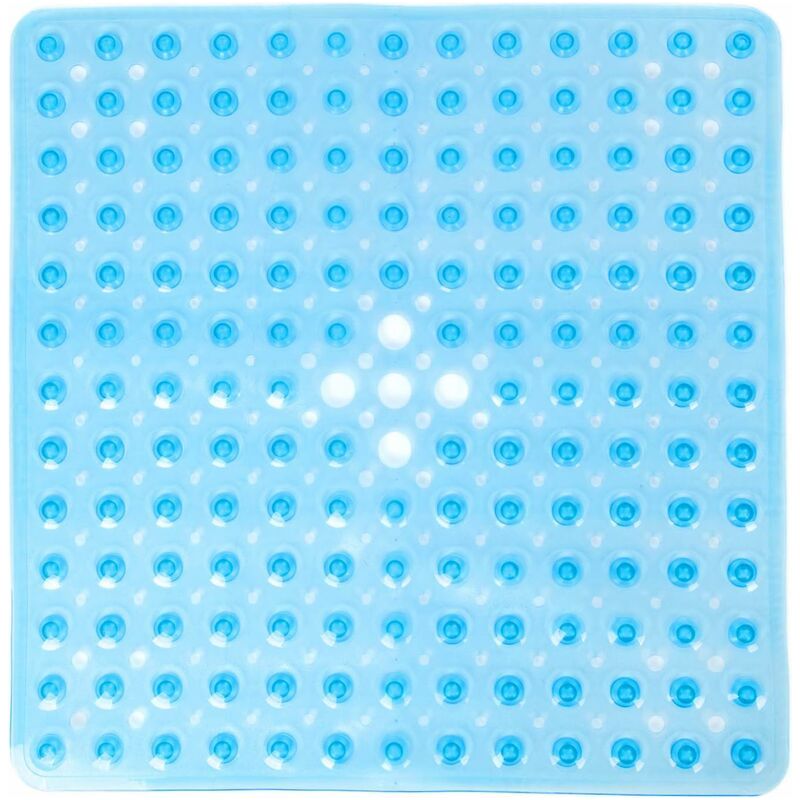 Rutschfeste, Quadratische Badewannenmatte, Transparente Pvc-bade- Und Duschmatte, Antibakterielle Duschmatte, Schimmelresistente Badematte Für Badezimmer, 53 Cm X 53 Cm, Blau