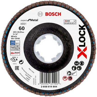 X-LOCK-Fächerschleifscheibe X551, Expert for Metal - Bosch