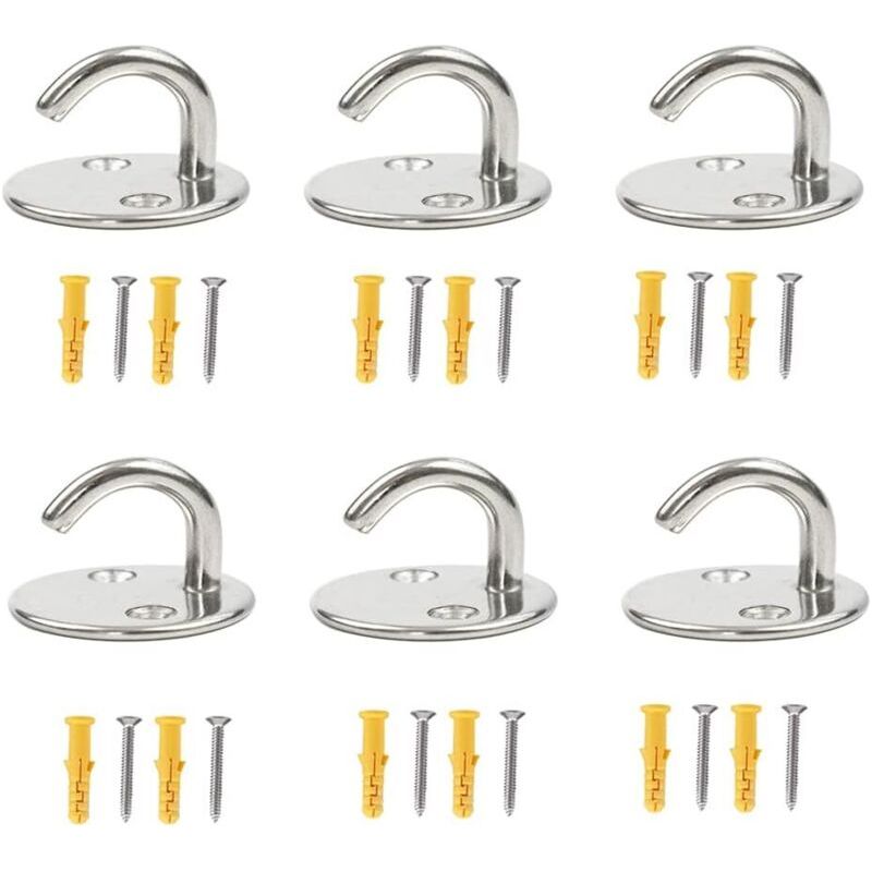 Deckenhaken, 6 Stück, Edelstahl-schraubhaken, Deckenhaken Zur Aufhängung, Schraubhaken, 5 Mm Befestigungshaken