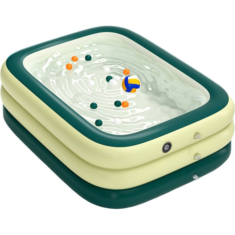 Aufblasbares Kinderbecken, 1,5 M, Dreiringig, Faltbar, Aus Verdicktem Pvc, Grün
