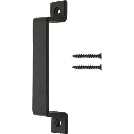 2 Stück Scheunentorgriffe Aus Massivem, Schwarzem Stahl (160 Mm)