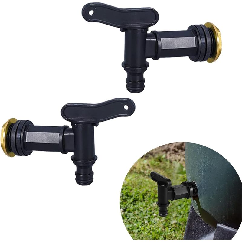 2 Kunststoff-druckventile Für Die Rückseite Von Wassertanks, Regenwassertanks, Wassertanks, Für Garten, Industrie Und Haushalt