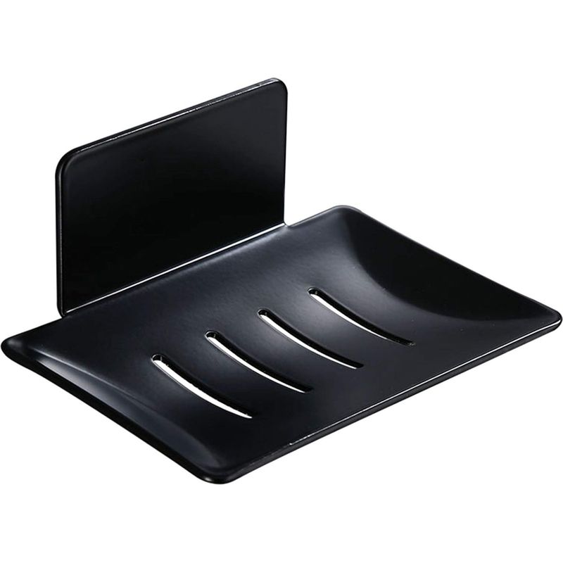 Wandseifenschale, Seifenhalter Für Die Dusche, Seifenschale Aus Metall, Seifenschale Fürs Badezimmer (ohne Bohren), Schwammhalter Für Die Küche, Schwarz