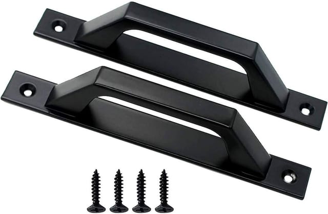 Gotrays - 2er-Pack D-förmige Türgriffe für 200 mm große schwarze Gartentore aus Holz