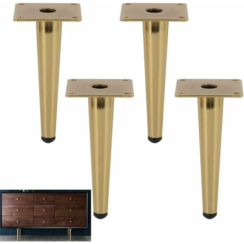 Set Mit 4 Möbelfüßen, Sofabeinen, Tischbeinen, Schrankbeinen, Nachttischbeinen, Metallfüßen (10 Cm)