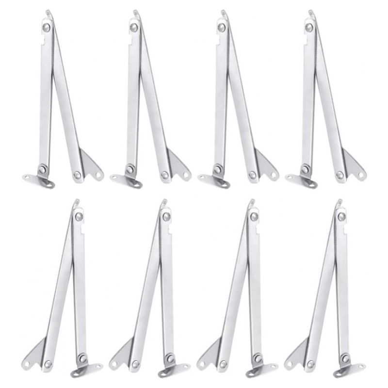 8 Stück Klapptürscharniere Für Schränke, Klappdeckel-stützscharniere Aus Edelstahl, Für Wandmontierte Klapptische, Schranktüren (silber)