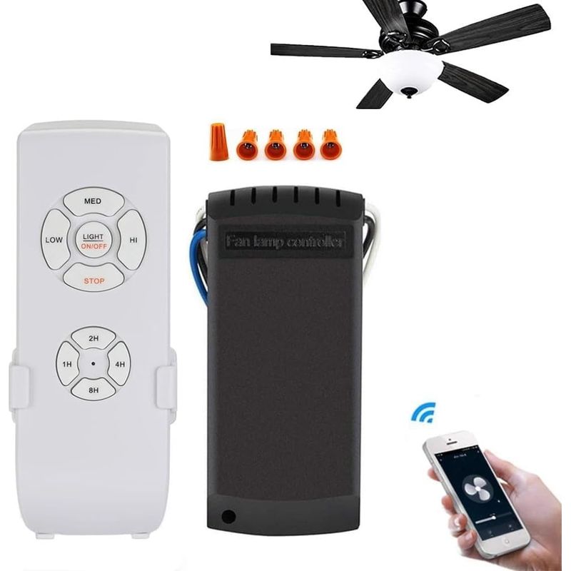 Kabelloses Wlan-fernbedienungsset Für Deckenventilatoren Mit 4 Timern Und 3 Geschwindigkeitsstufen, 220v/230v-lampenschalter, Kompatibel Mit Alexa Und Smart Life