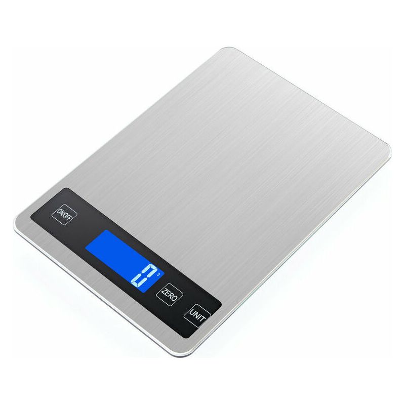 Kompakte Und Elegante Multifunktionale Küchenwaage, 1 G Präzisionswaage, Wiegt Lebensmittel Bis Zu 5 Kg - Edelstahl (englische Weiße Metallbatterie 5 Kg/1 G)