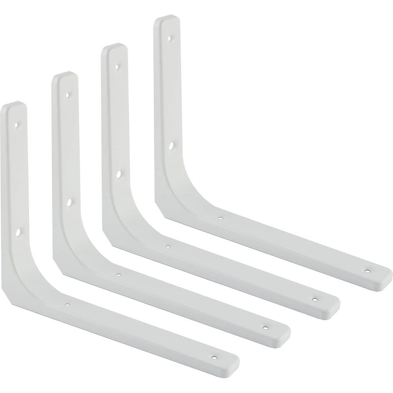 Wandregalhalterungen, 4 Stück, Weiße Metallhalterungen, 250 Mm X 200 Mm, Robuste Wandregalträger Für Industrielle Küchenwanddekoration, Heizkörperwandmontage