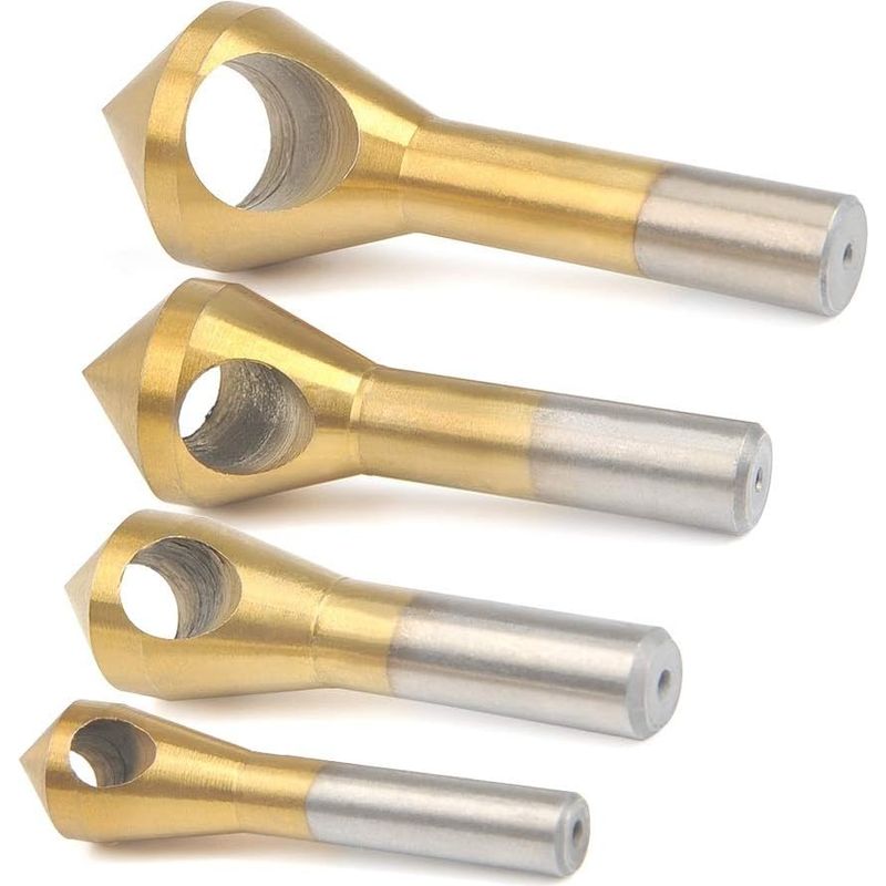 4-teiliges Anfasfräser-set, Konischer Anfasbohrer-satz, Konischer Entgratungsfräser Zum Schneiden Von Metall, Holz Und Kunststoff