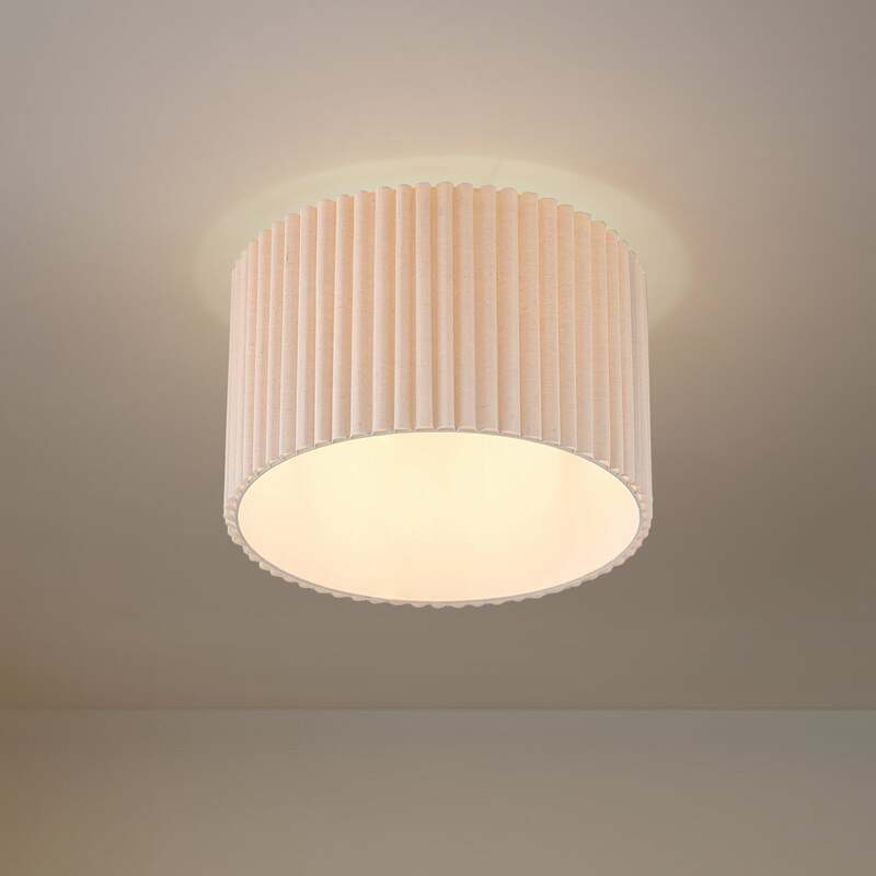 [gebraucht] B-ware Lindby Deckenleuchte Libbie Ø 45 Cm Creme Textil Dimmbar E27 15 W Led