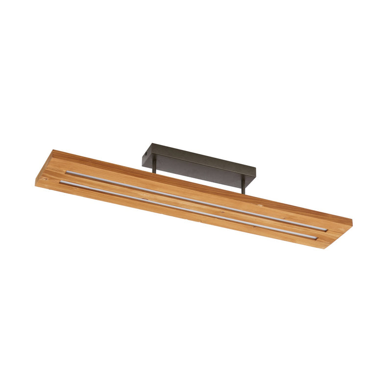 [neuwertig] B-ware Lindby Led-deckenlampe Nesaja Schwarz Holz 98cm Dimmbar 31w 3500lm