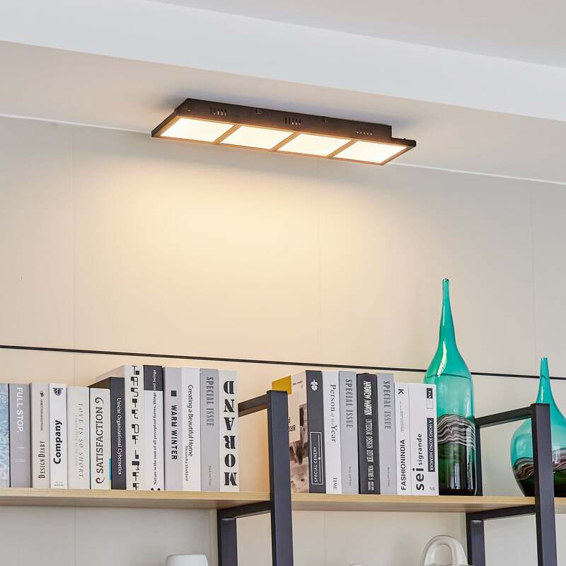 [neuwertig] B-ware Lindby Deckenleuchte Raymie Led Lampe Dimmbar Rgbw Schwarz 56,5cm Leuchte