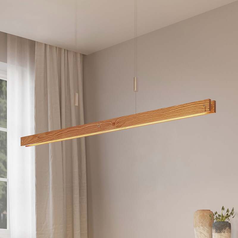 [gebraucht] B-ware Lindby Pendelleuchte Hängeleuchte Led Holz Dimmbar Alimara Warmweiß 138 Cm Lampe