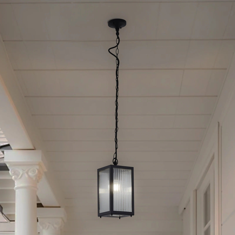 [neuwertig] B-ware Lindby Bolgar Outdoor Pendant Light, Black, Metal, Glass
