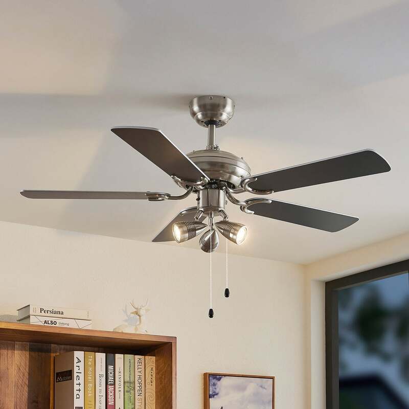 [gebraucht] B-ware Lindby Deckenventilator Anariki Leise Ventilator Mit Licht Silber Ø 108,5 Cm