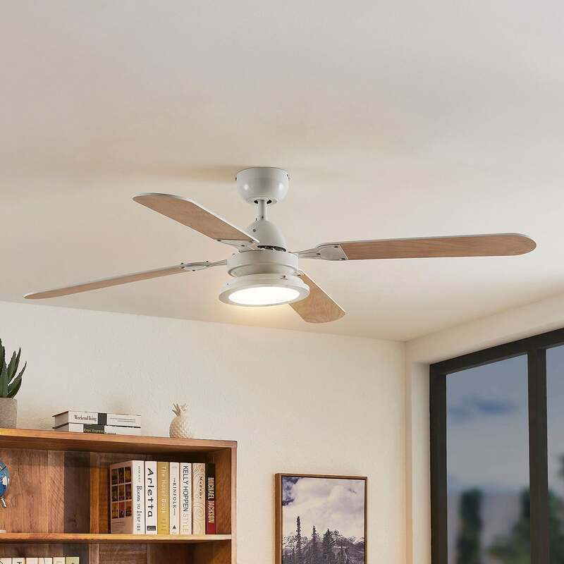 [neuwertig] B-ware Lindby Led-deckenventilator Tedric Weiß Leise Ø 133 Cm Für 5,4 M²