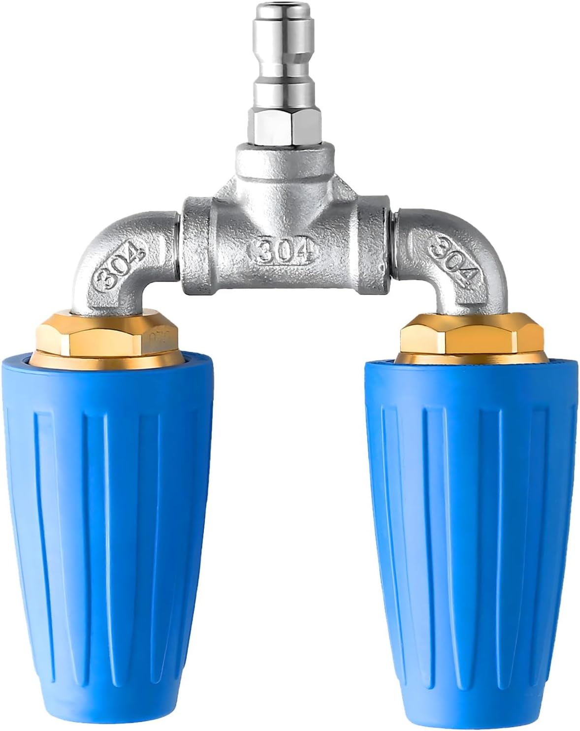 Turbo-doppeldüse, 360° Drehbare Düse, 4000 Psi Mit 1/4"-schnellanschluss Für Hochdruckreiniger (0,35 Mm Öffnung)