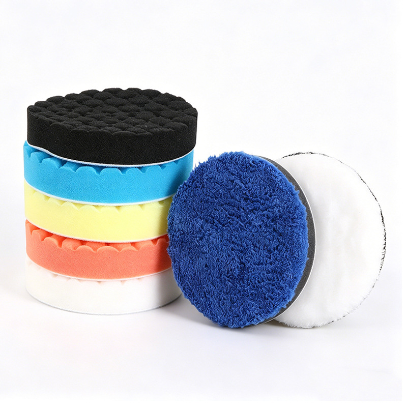 Set Mit 7 150-mm-autopolierpads – Wabenförmige Polierschwämme – Mehrzweck-polierschaum-set